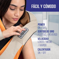 Masajeador Corporal Hombro Cuello Espalda Calor Eléctrico F-718