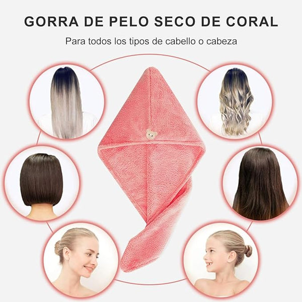 Toalla de microfibra turbante cabello